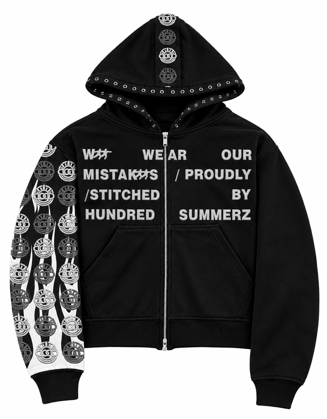 Champion Hoodie in black, front view
