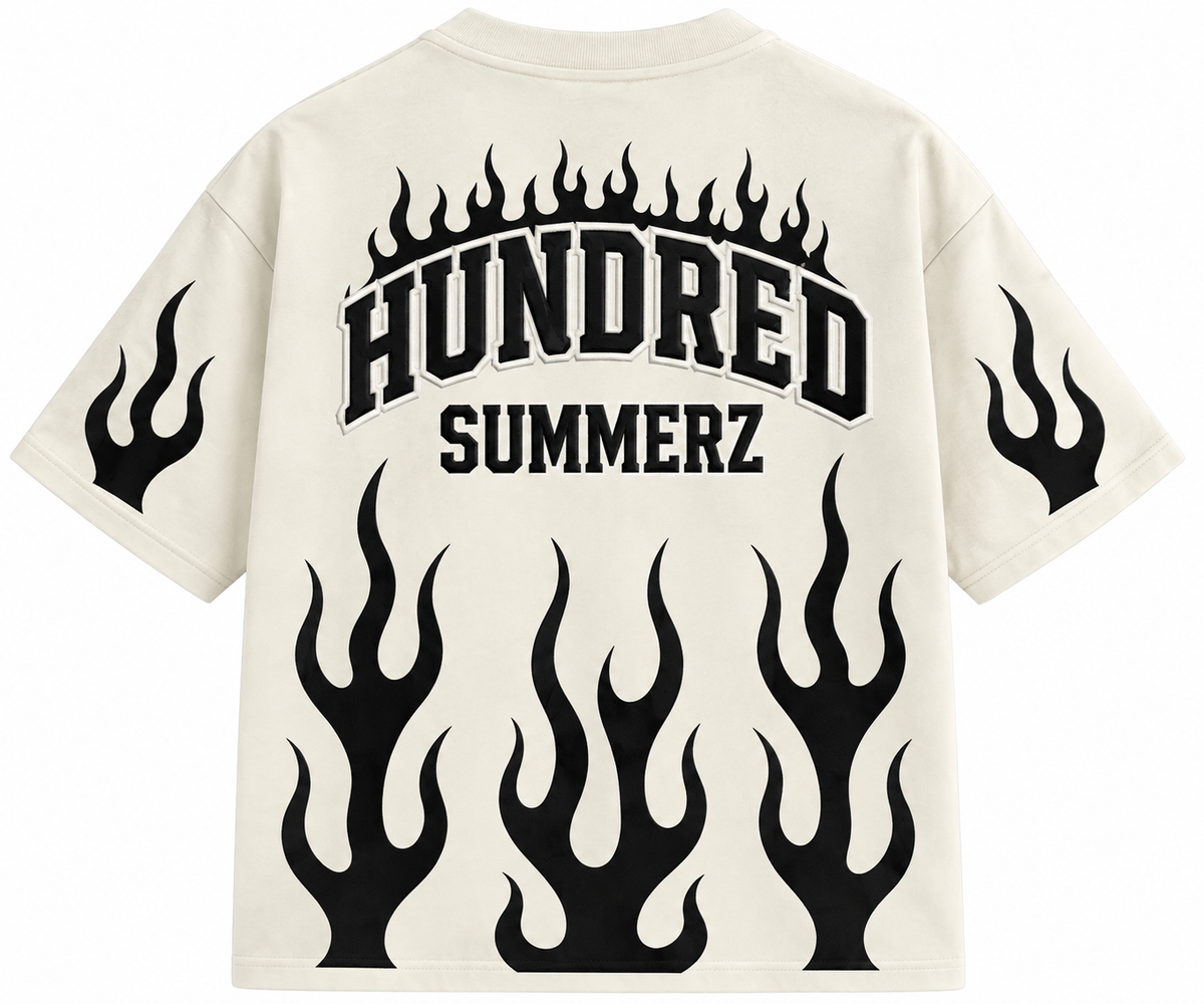 Heat Wave Tee in white, back view