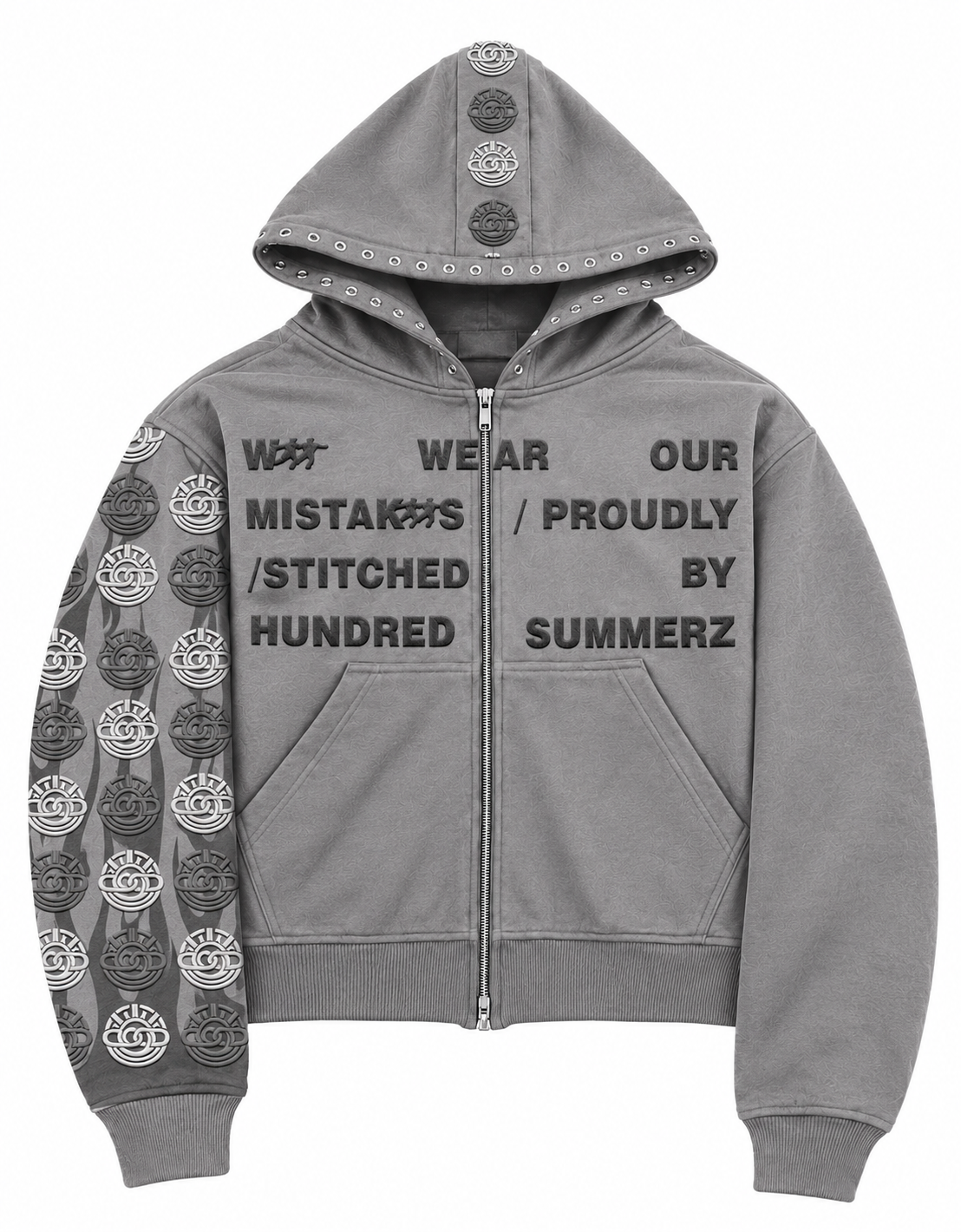 Champion Hoodie in grey, front view